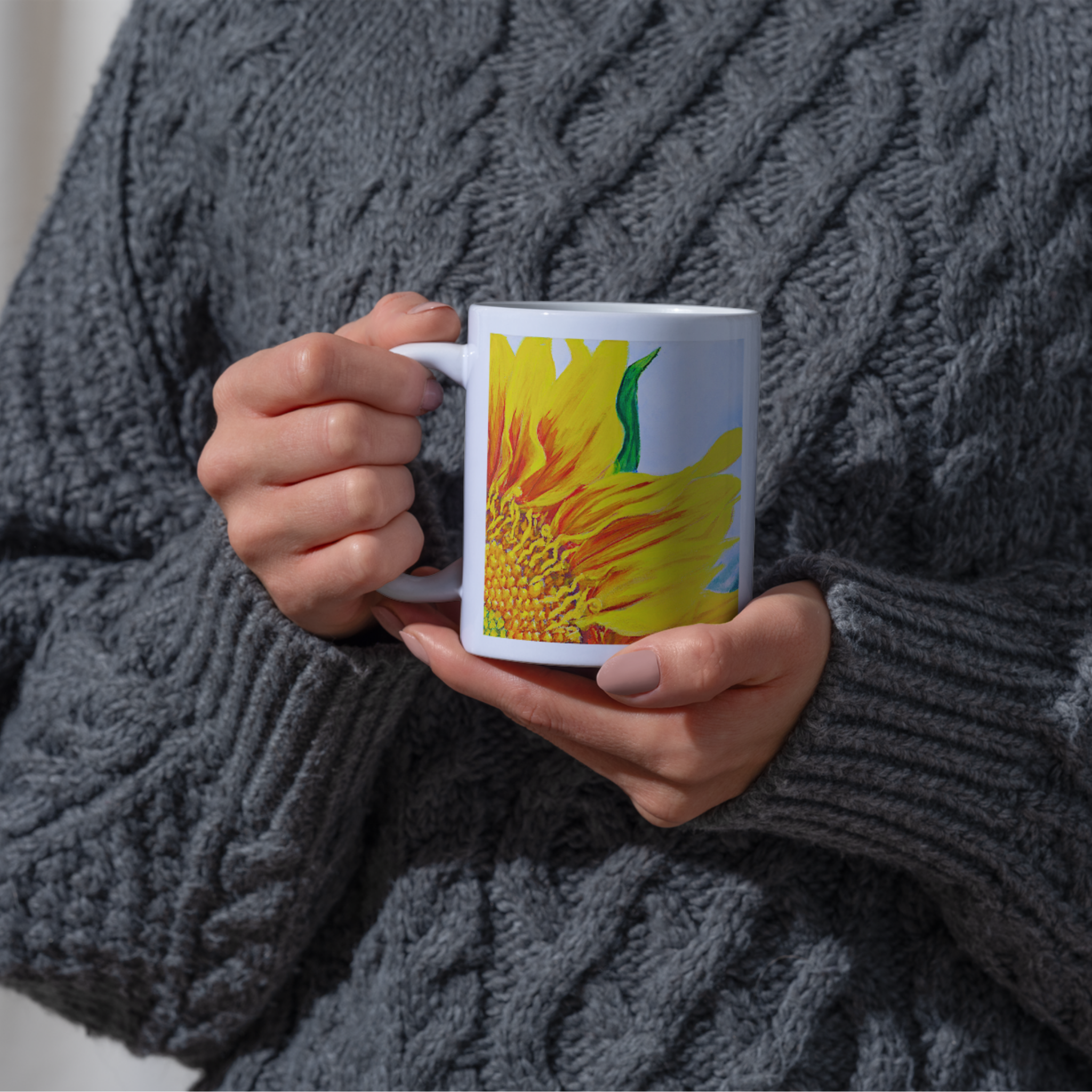 Radiant Sunflower Mug – Bright Floral Ceramic Coffee Mug