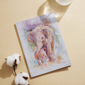 Curated Acrylic Elephant Art Card – Tender Mother & Baby Bond