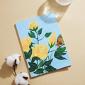 Yellow Roses & Butterfly Floral Card – Acrylic Painting Design