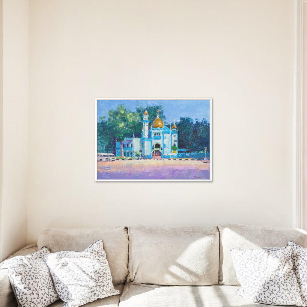 Malabar Mosque Singapore Canvas Print – A3 Cultural Landmark Wall Art