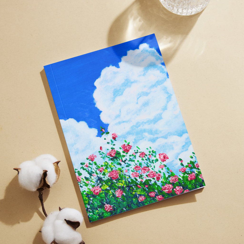 Skyward Roses Floral Card – Acrylic Painting Design