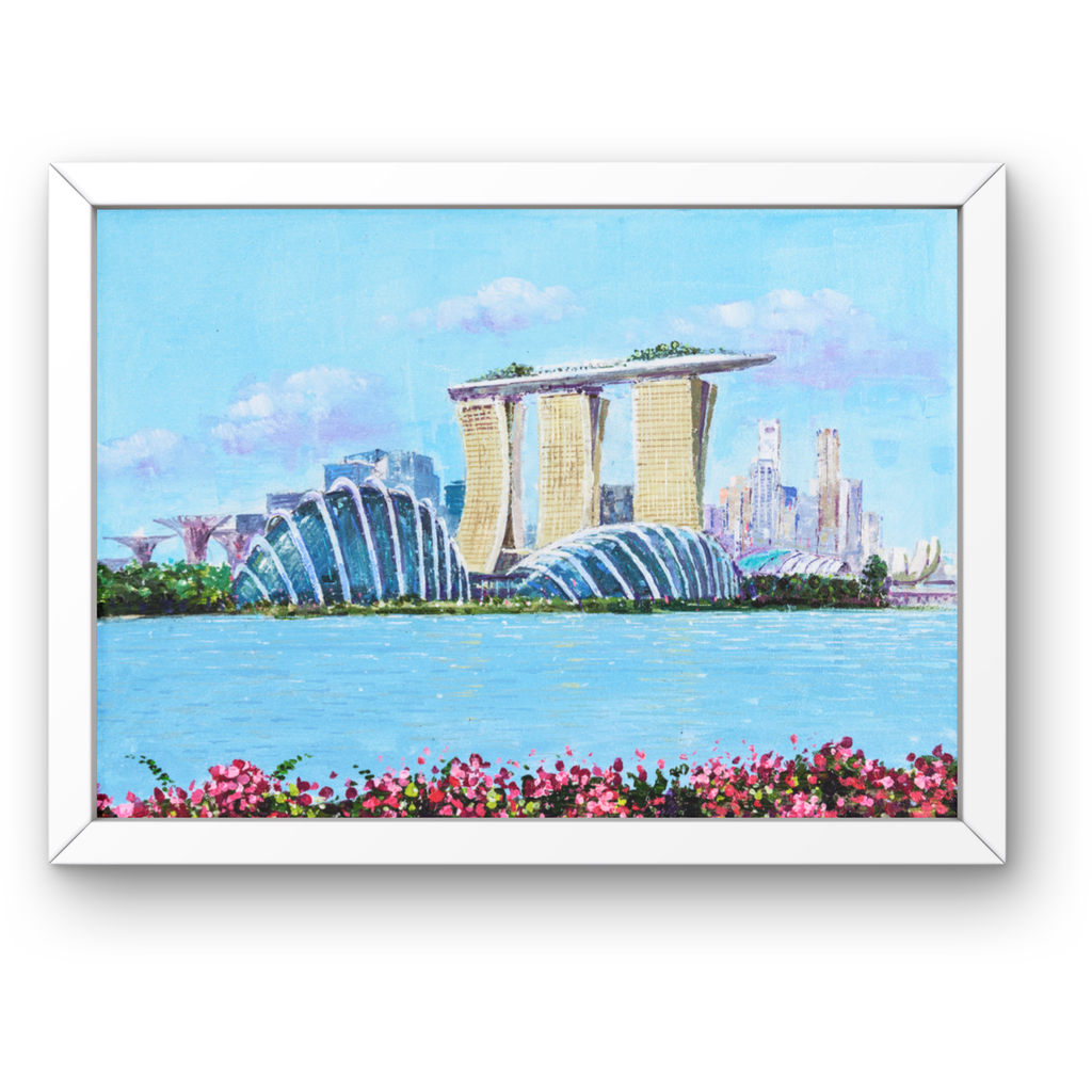 Marina Bay Sands & Gardens Canvas Print – A3 Singapore Landmark Wall Art