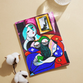Cubist Inspired Portrait – Colourful Abstract Acrylic Art Greeting Card (Original Painting)