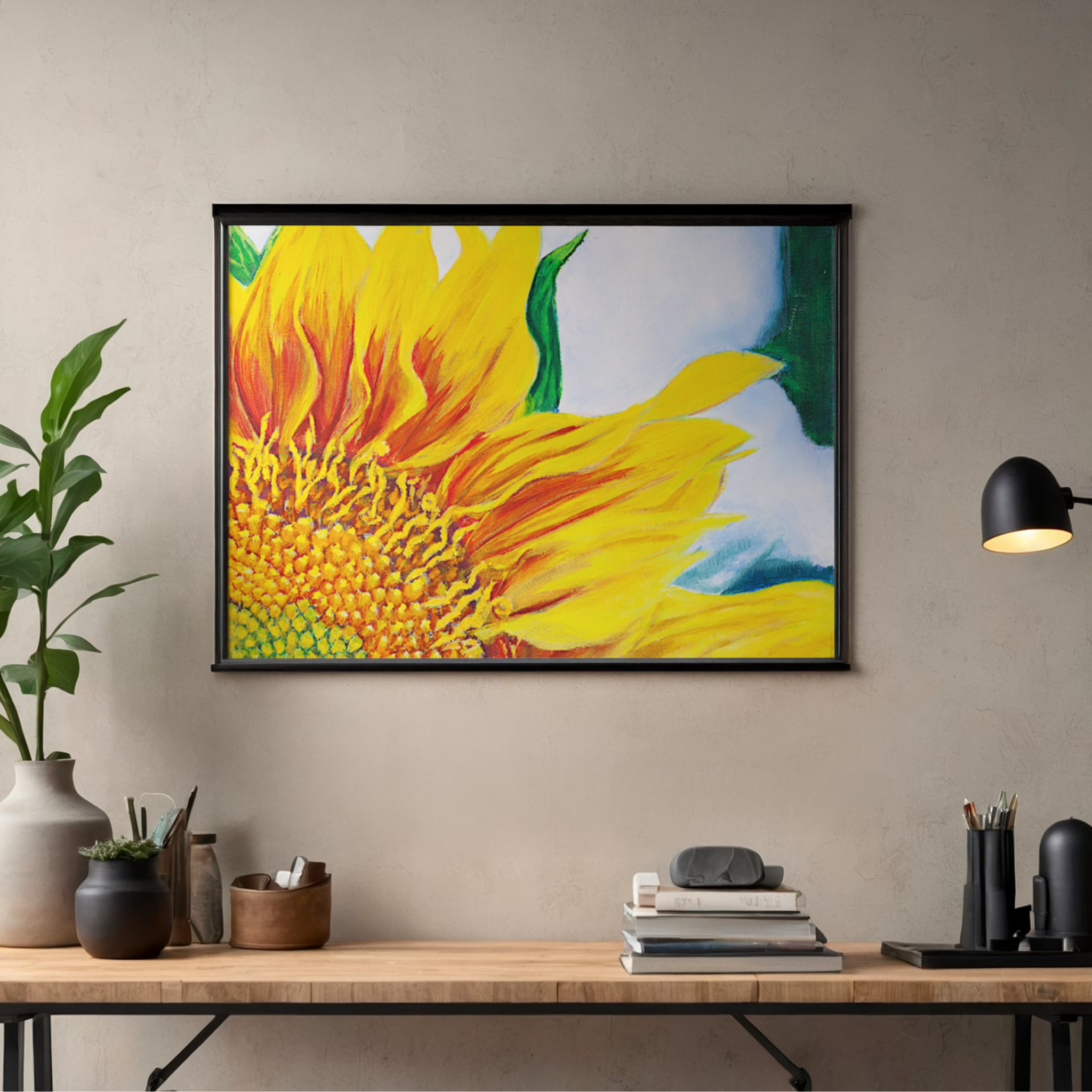 Radiant Sunflower Canvas Print – A3 Vibrant Yellow Floral Wall Art