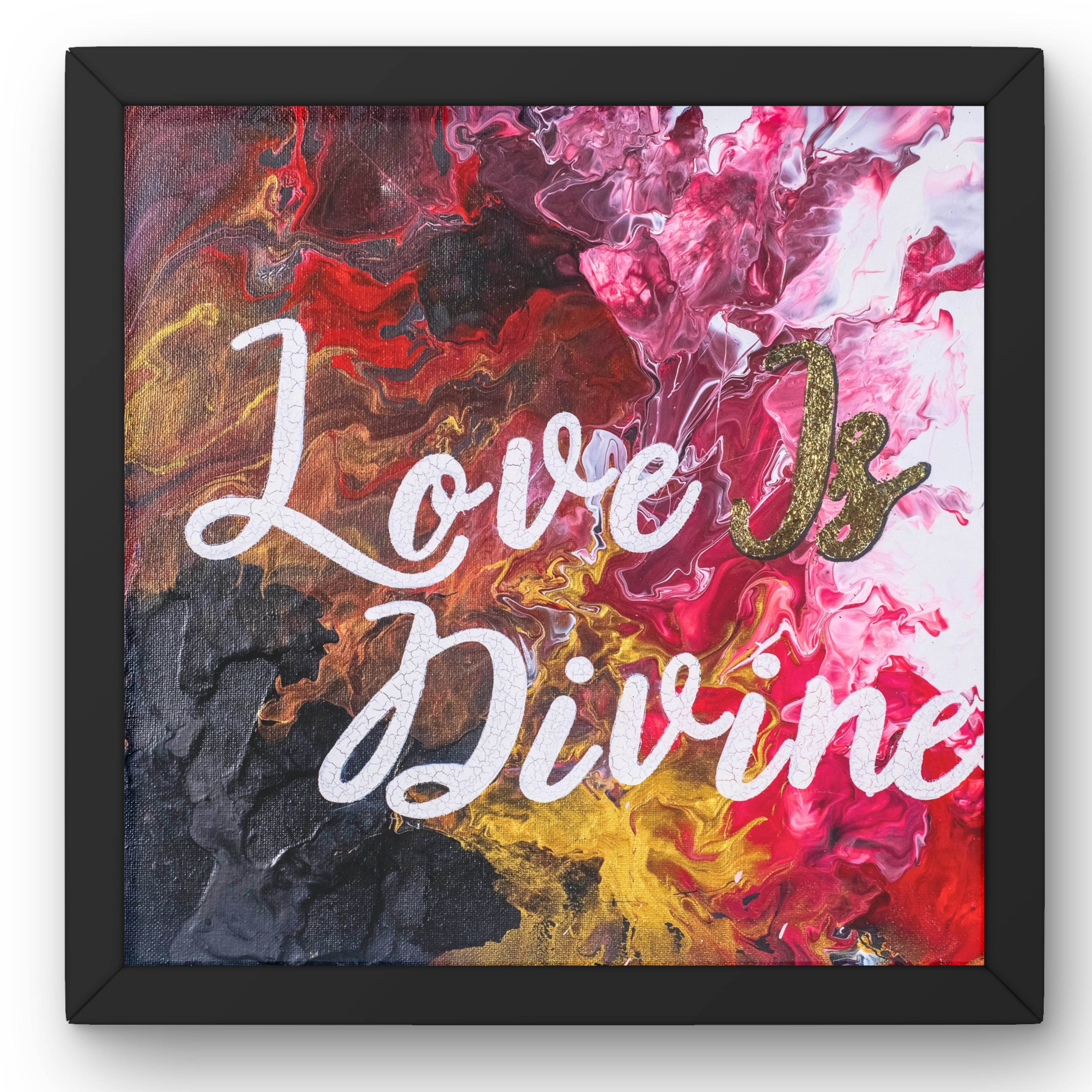 Love Is Divine Canvas Print – A3 Abstract Affirmation Wall Art