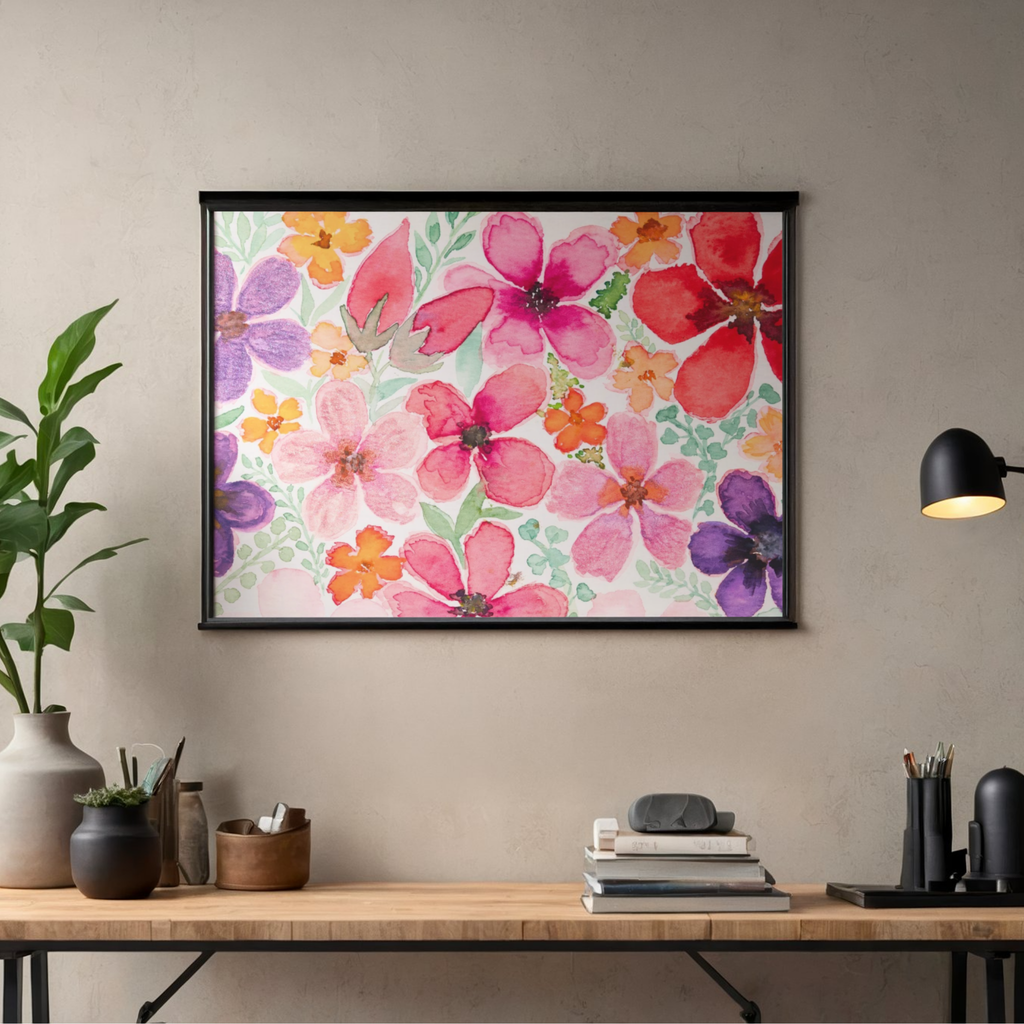 Vibrant Bouquet Canvas Print – A3 Colorful Floral Wall Art