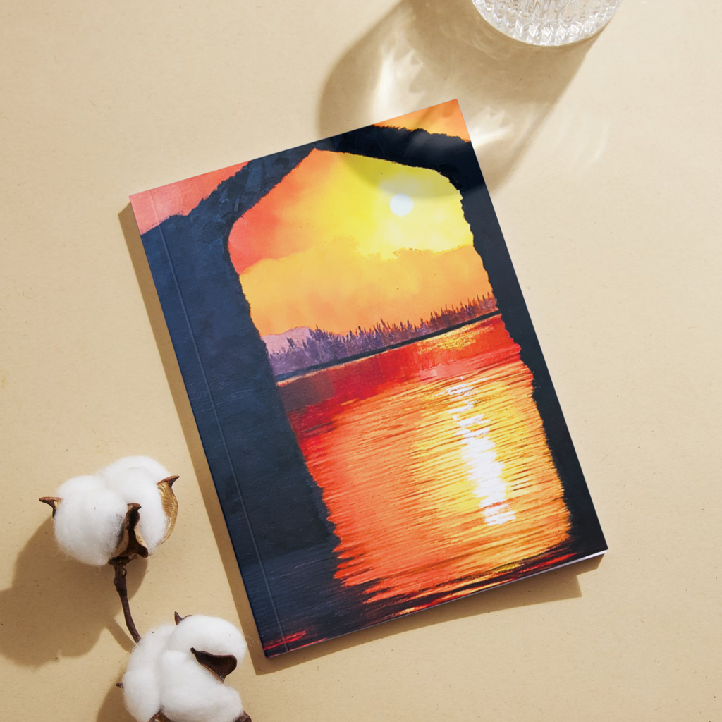 Sunset Arch Landscape Card – Acrylic Painting Design