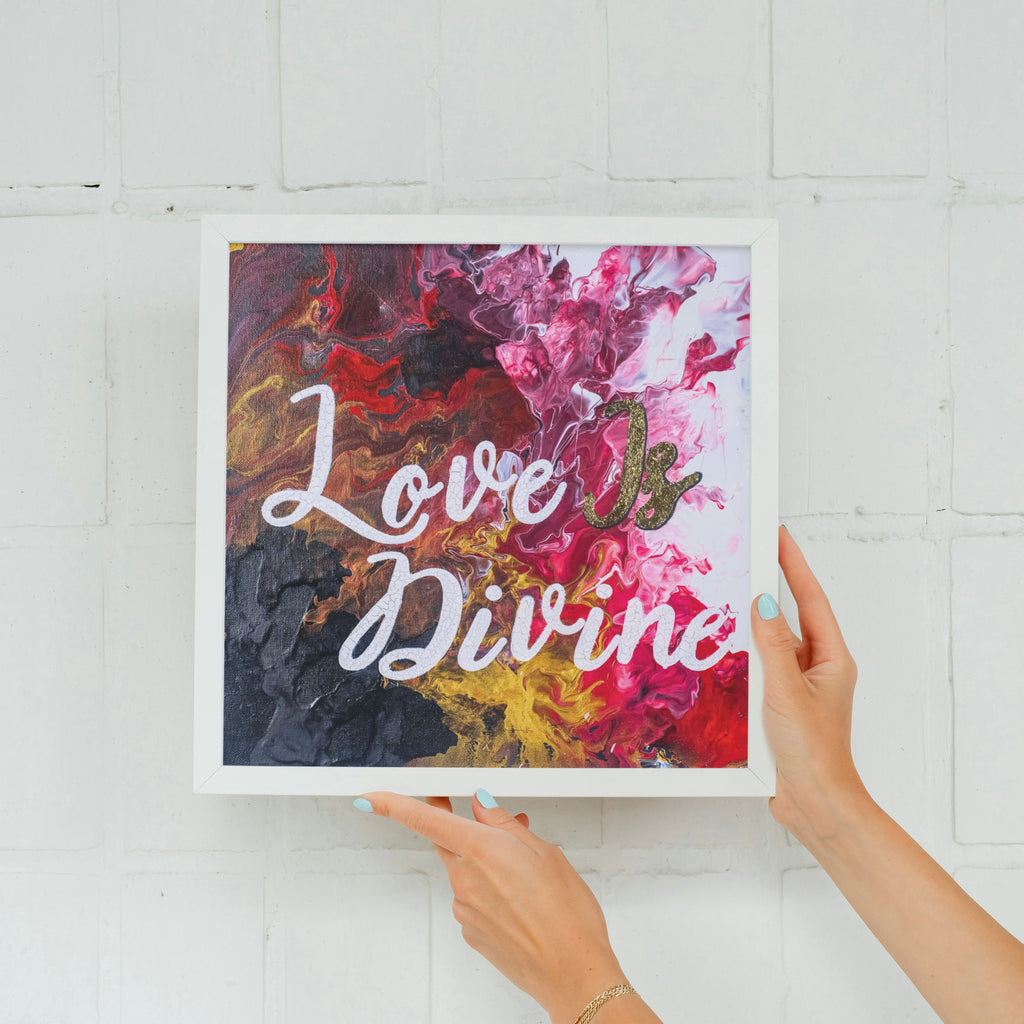 Love Is Divine Canvas Print – A3 Abstract Affirmation Wall Art