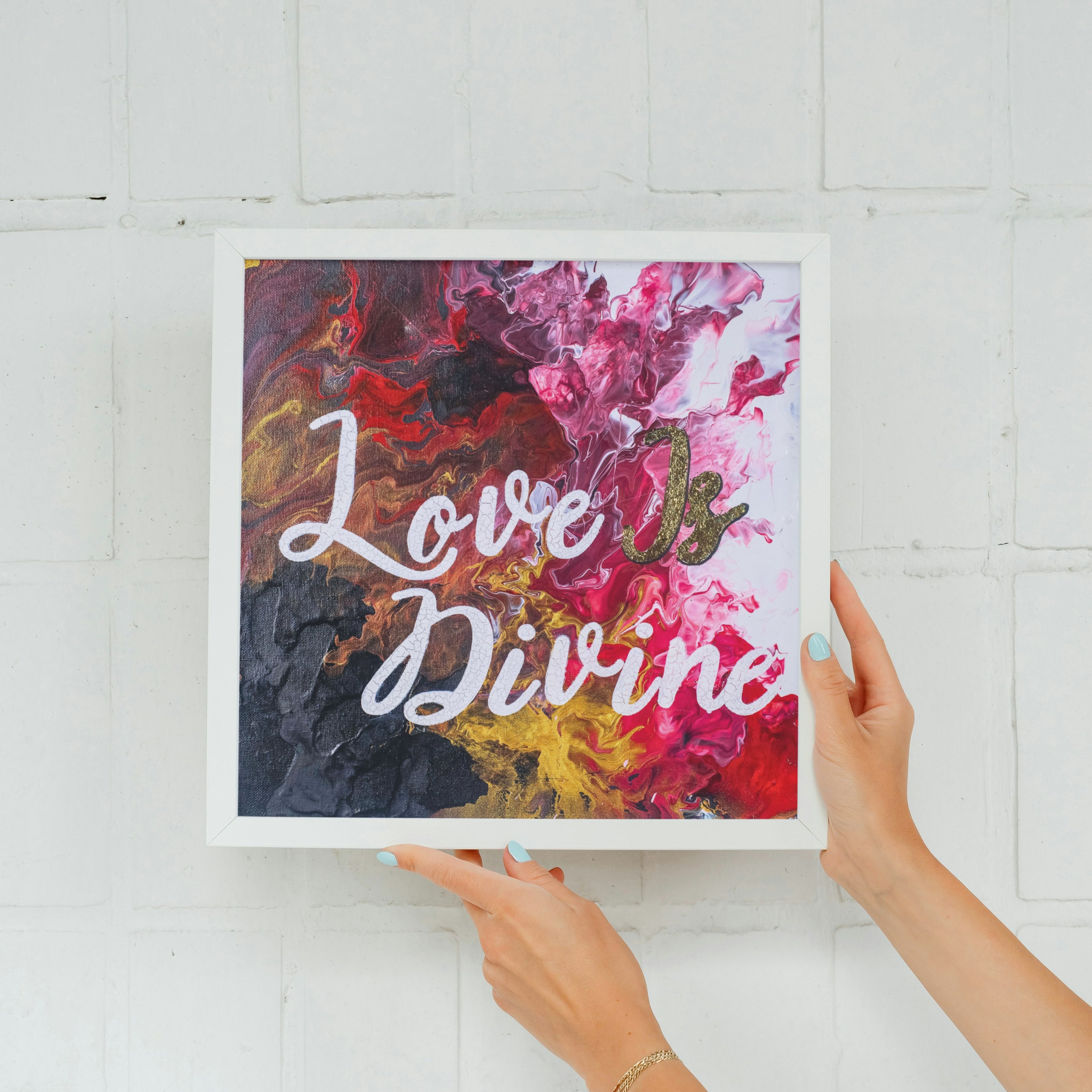 Love Is Divine Canvas Print – A3 Abstract Affirmation Wall Art