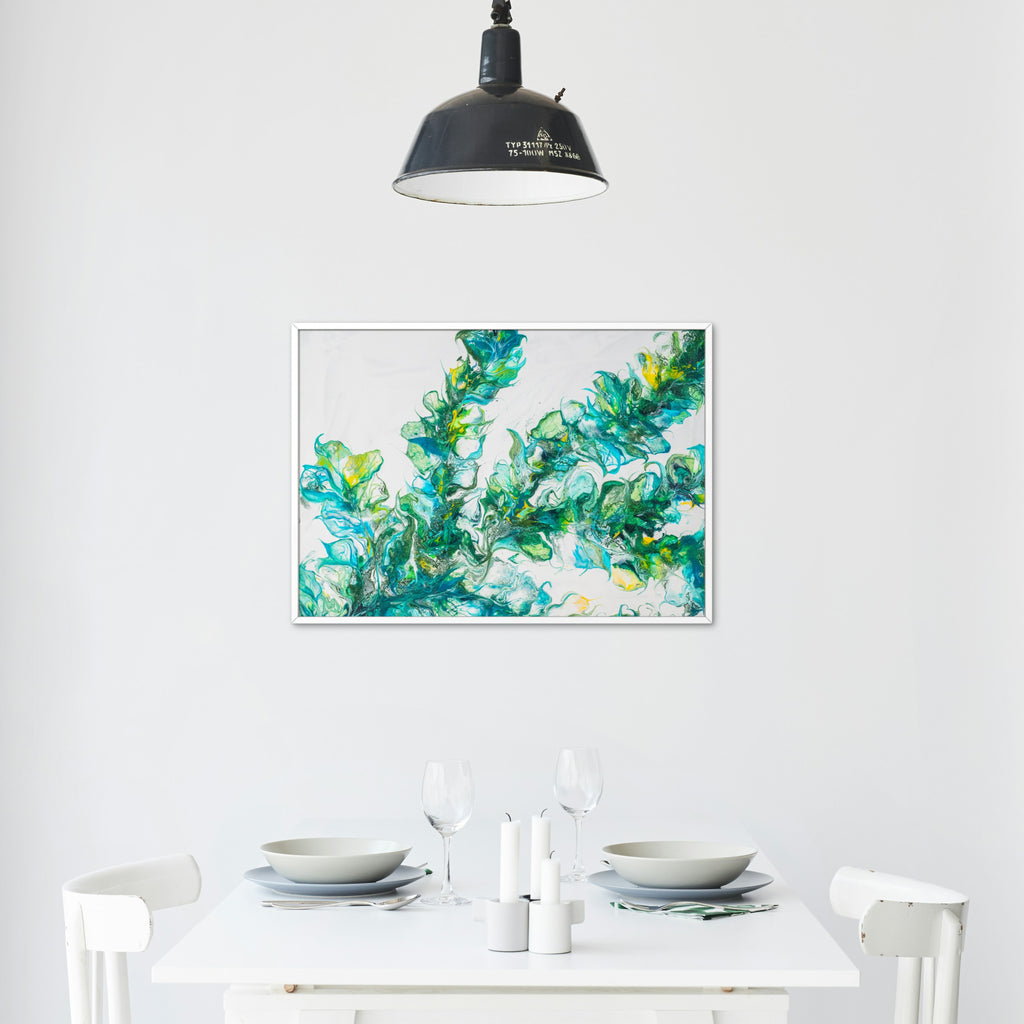 Organic Flow – Abstract Nature Canvas Art in Green & Blue Tones