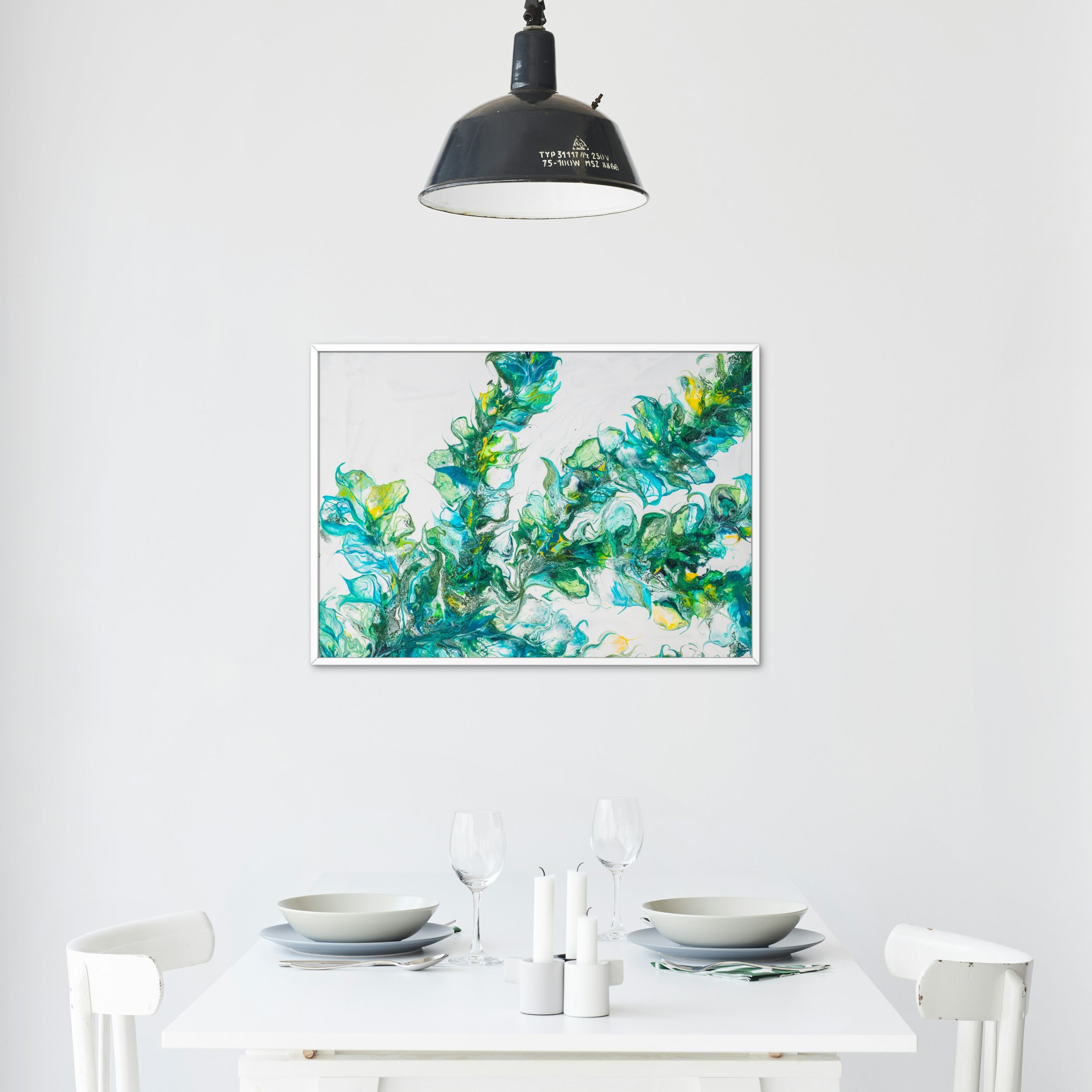 Organic Flow – Abstract Nature Canvas Art in Green & Blue Tones