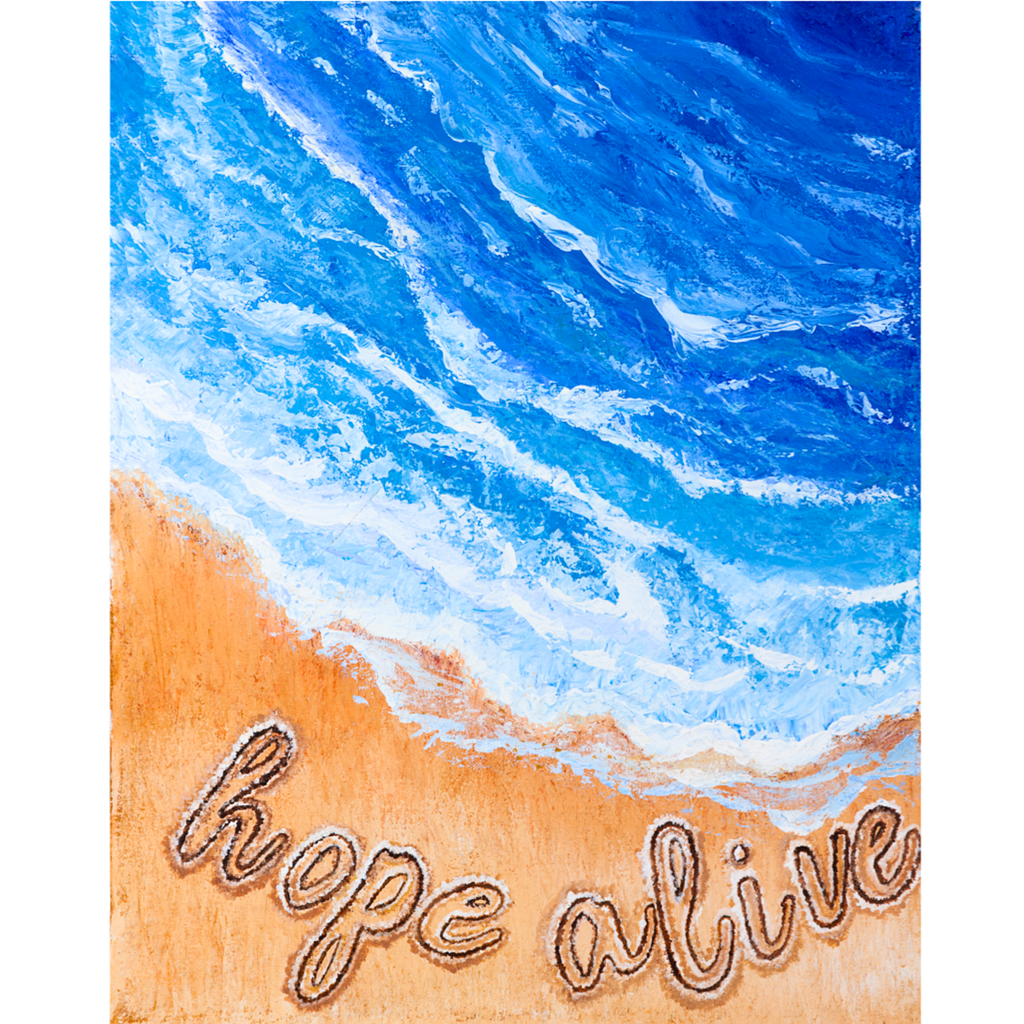 Hope Alive Ocean Landscape Card – Acrylic Painting
