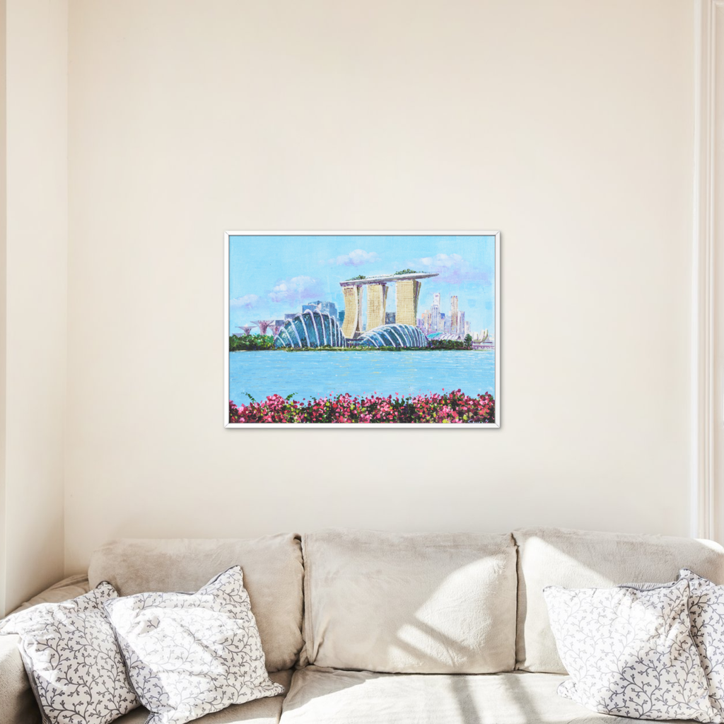 Marina Bay Sands & Gardens Canvas Print – A3 Singapore Landmark Wall Art