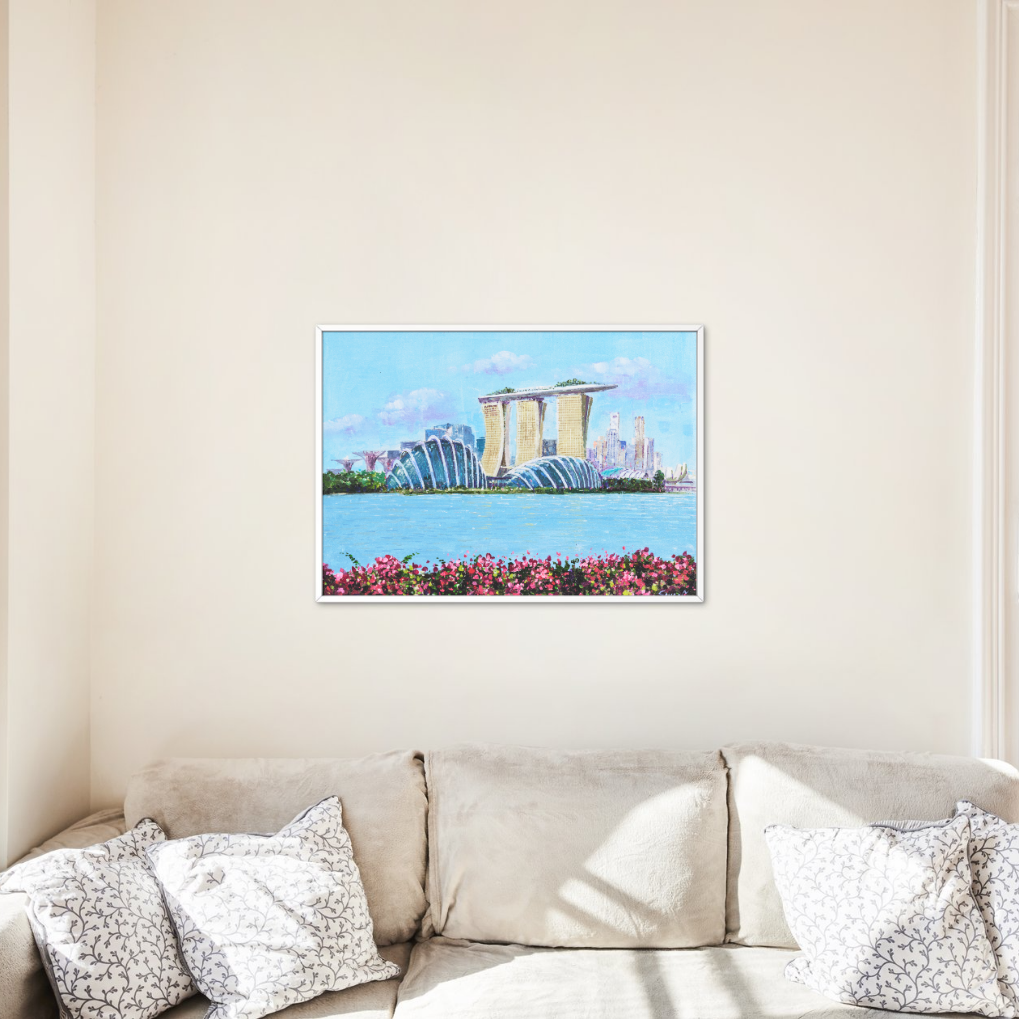Marina Bay Sands & Gardens Canvas Print – A3 Singapore Landmark Wall Art