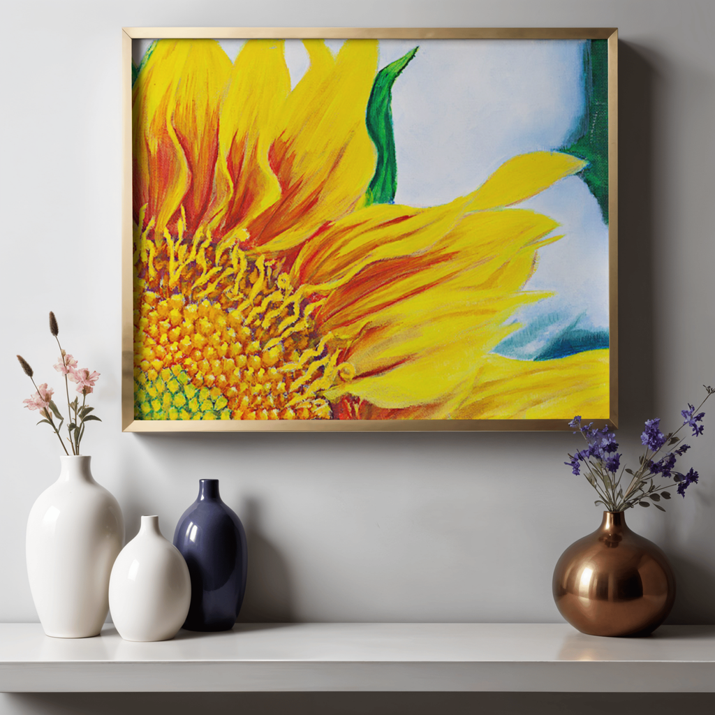 Radiant Sunflower Canvas Print – A3 Vibrant Yellow Floral Wall Art