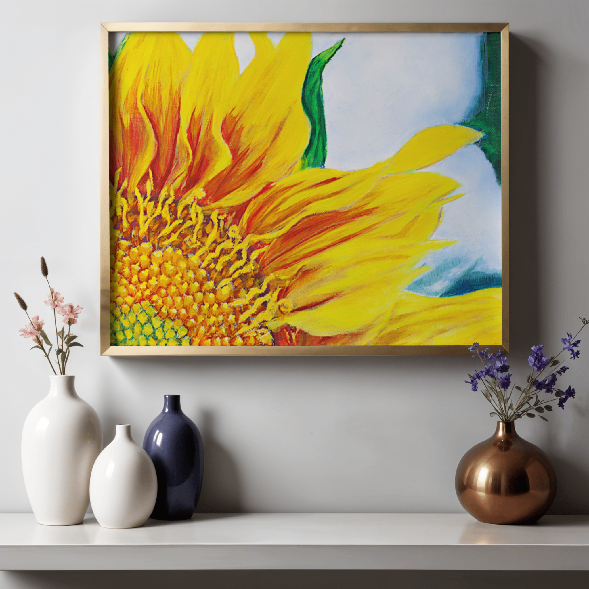 Radiant Sunflower Canvas Print – A3 Vibrant Yellow Floral Wall Art