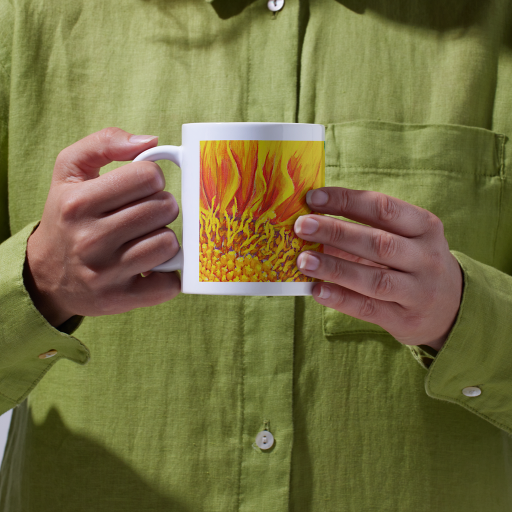 Radiant Sunflower Mug – Bright Floral Ceramic Coffee Mug