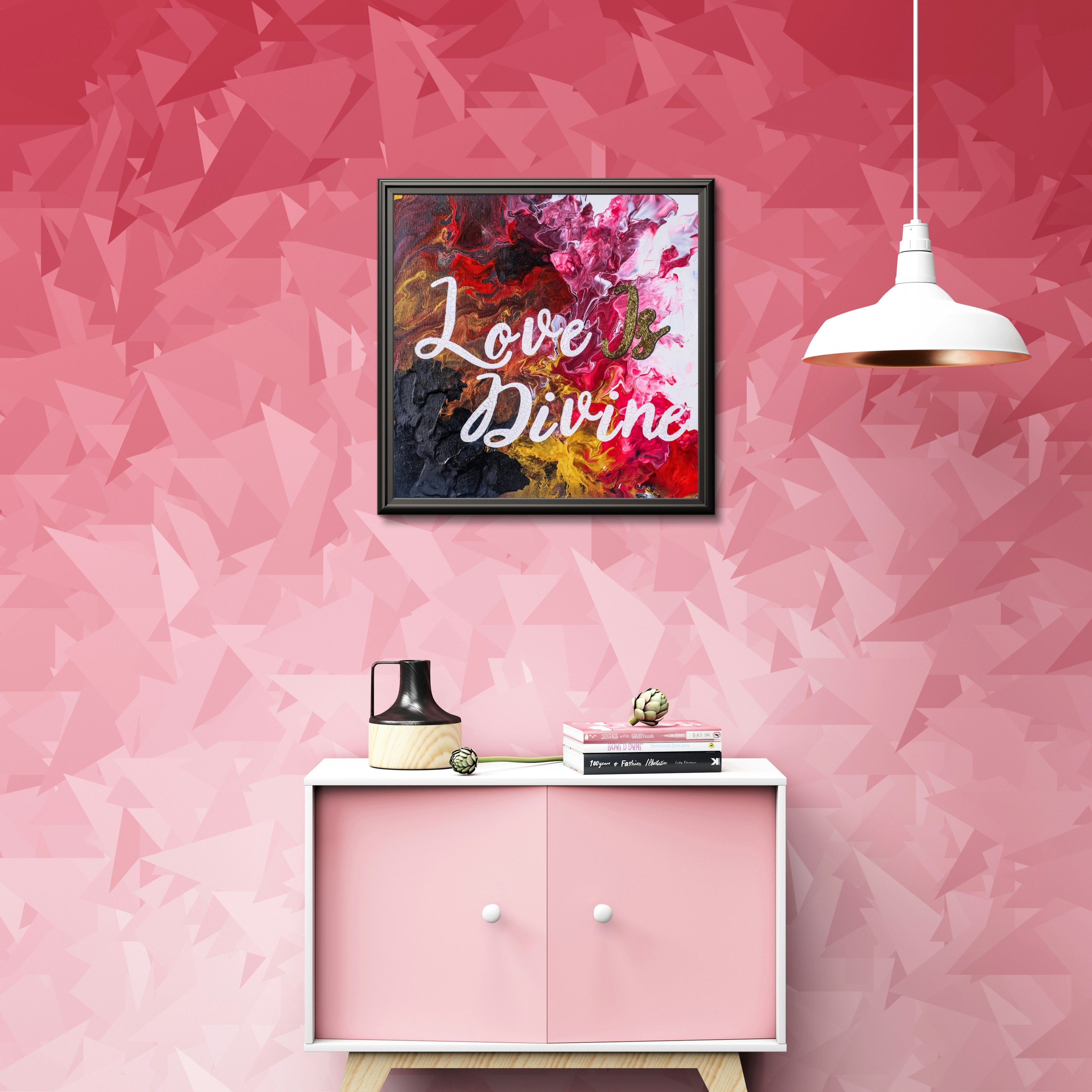 Love Is Divine Canvas Print – A3 Abstract Affirmation Wall Art