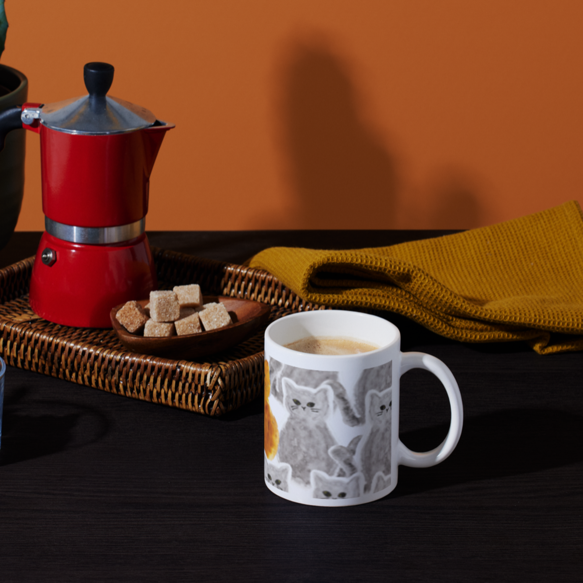 Orange Cat Among Gray Cats Mug – Stand Out Boldly Ceramic Coffee Mug