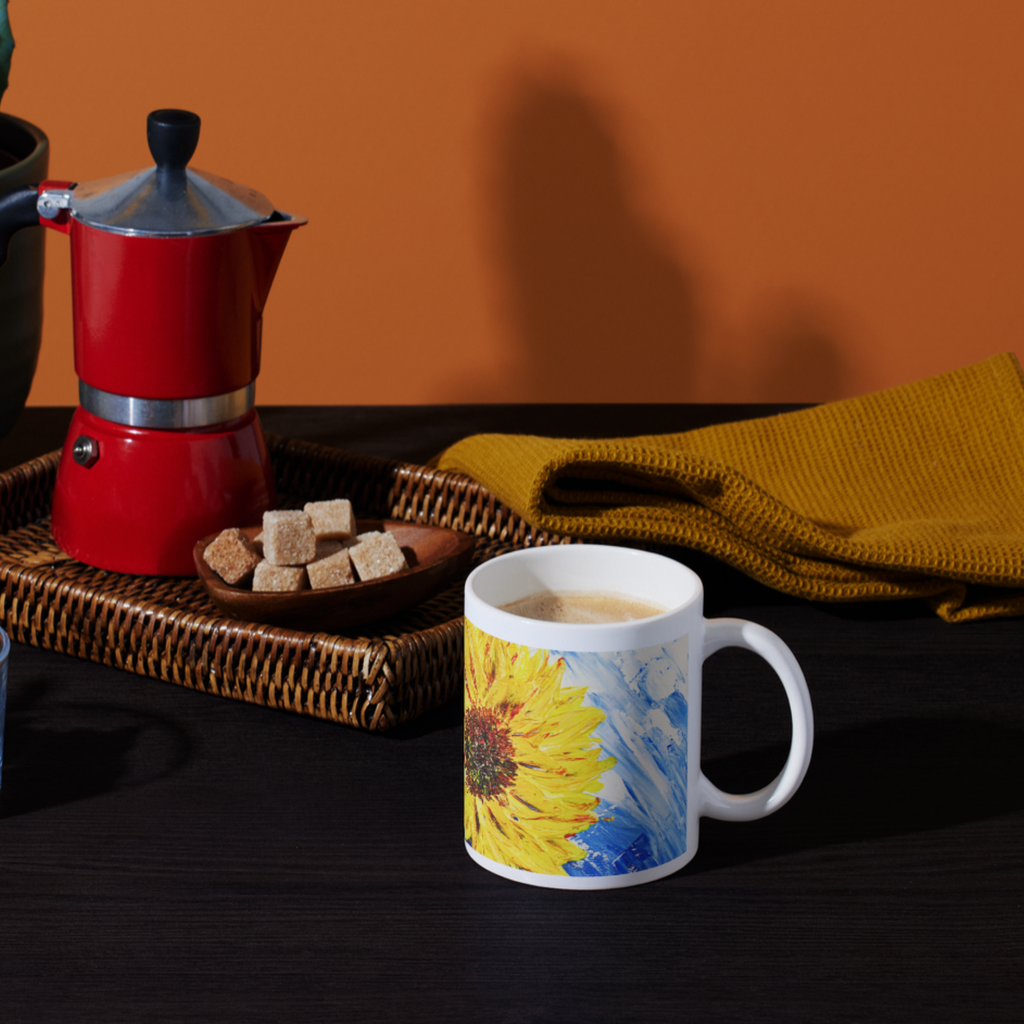 Sunlit Bloom Mug – Two Sunflowers Ceramic Coffee Mug