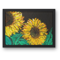 Sunflowers in the Dark Canvas Print – A3 Bold Floral Wall Art