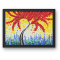 Crimson Tree Canvas Print – A3 Bold Red Floral Wall Art