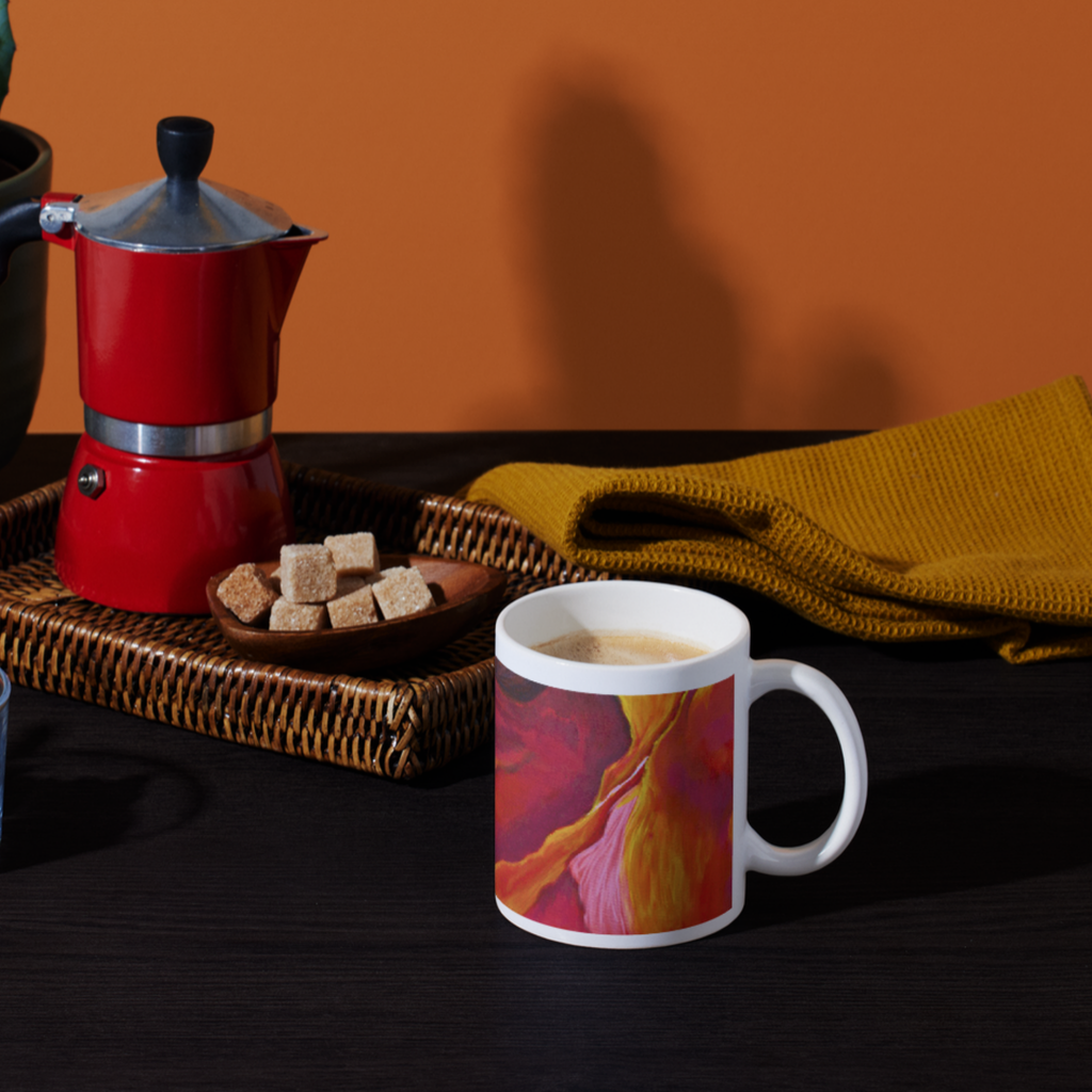 Fiery Poppy Mug – Bold Floral Ceramic Coffee Mug