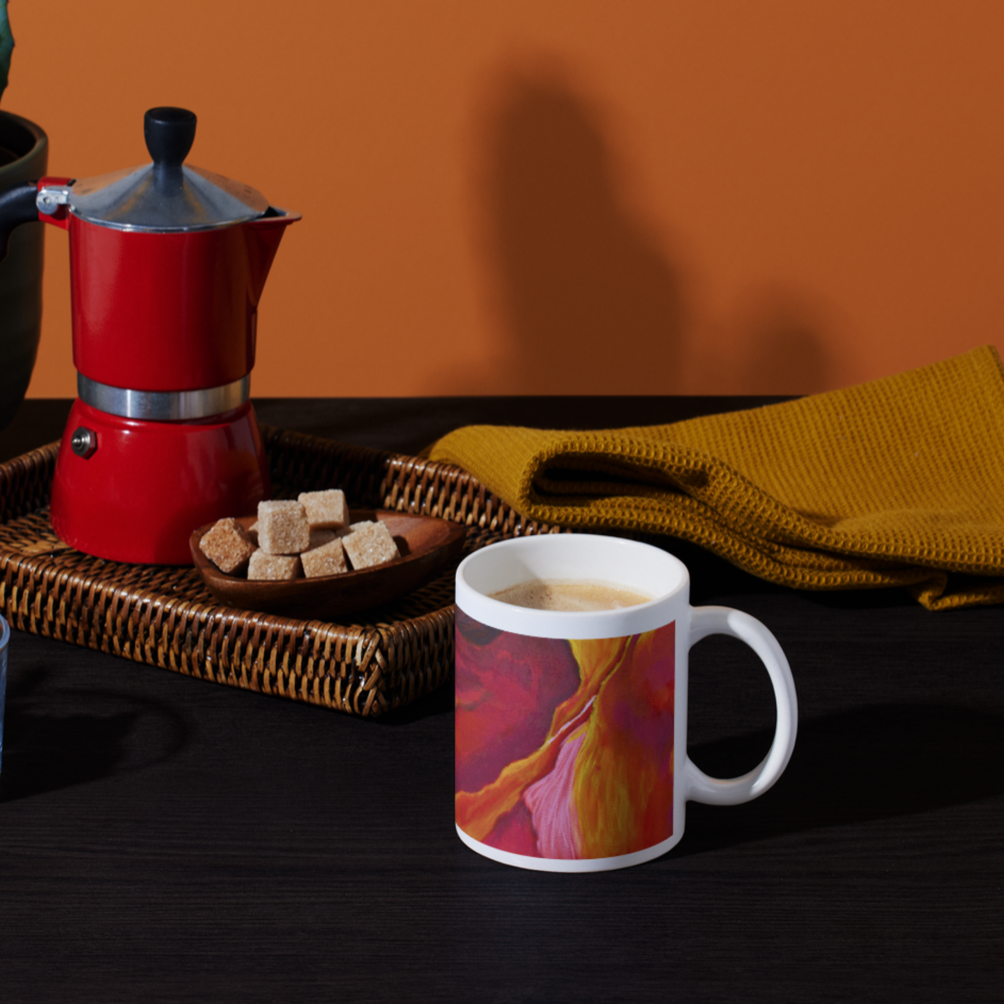 Fiery Poppy Mug – Bold Floral Ceramic Coffee Mug
