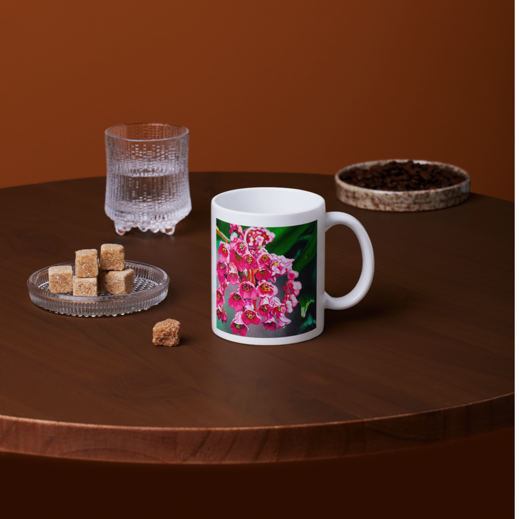Pink Frankincense Flowers Mug – Delicate Floral Ceramic Coffee Mug