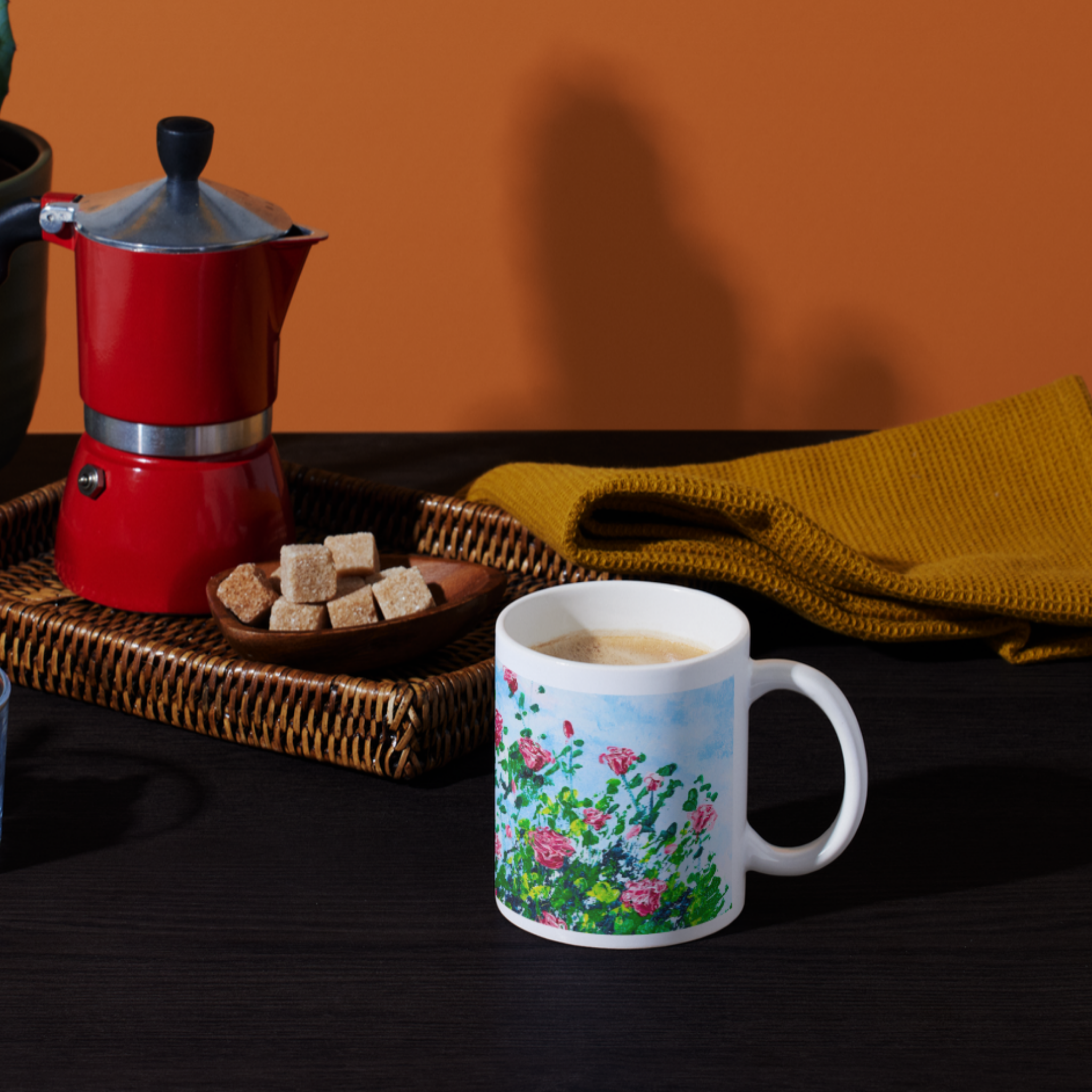 Skyward Roses Mug – Pink Roses Ceramic Coffee Mug