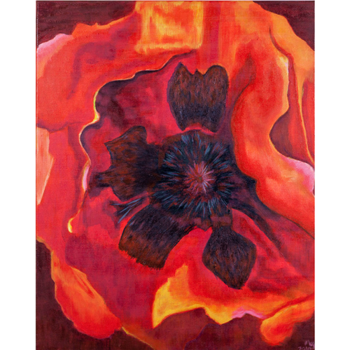 Bold Bloom Floral Card – Abstract Acrylic Design