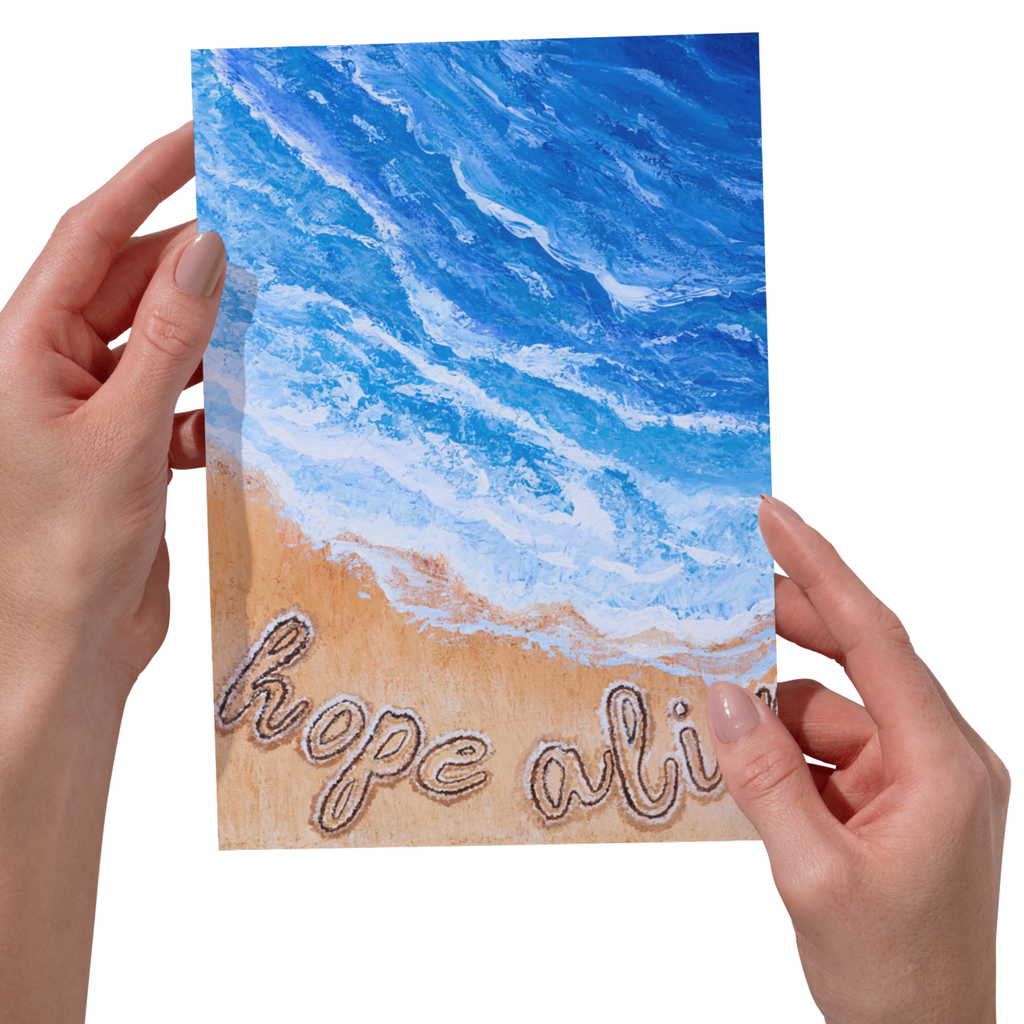Hope Alive Ocean Landscape Card – Acrylic Painting