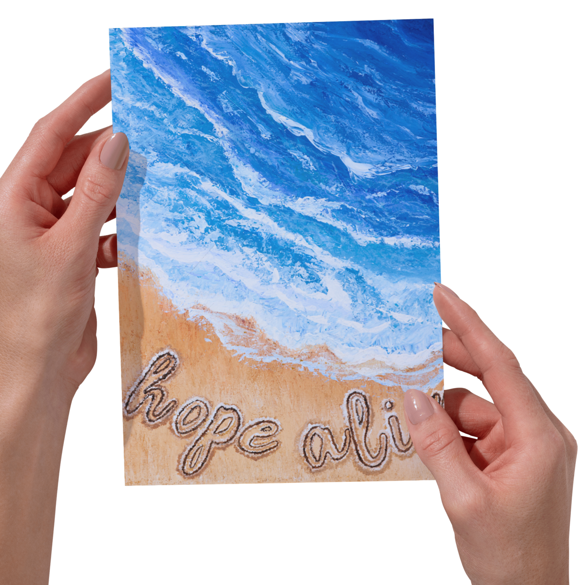 Hope Alive Ocean Landscape Card – Acrylic Painting