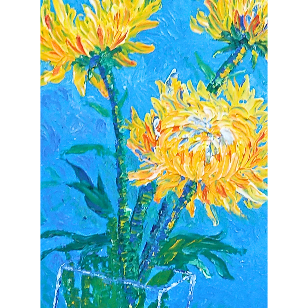Golden Chrysanthemums Mug – Amber Floral Ceramic Coffee Mug