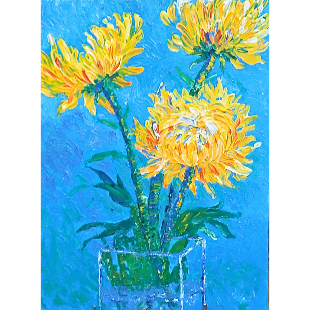 Golden Chrysanthemums Mug – Amber Floral Ceramic Coffee Mug
