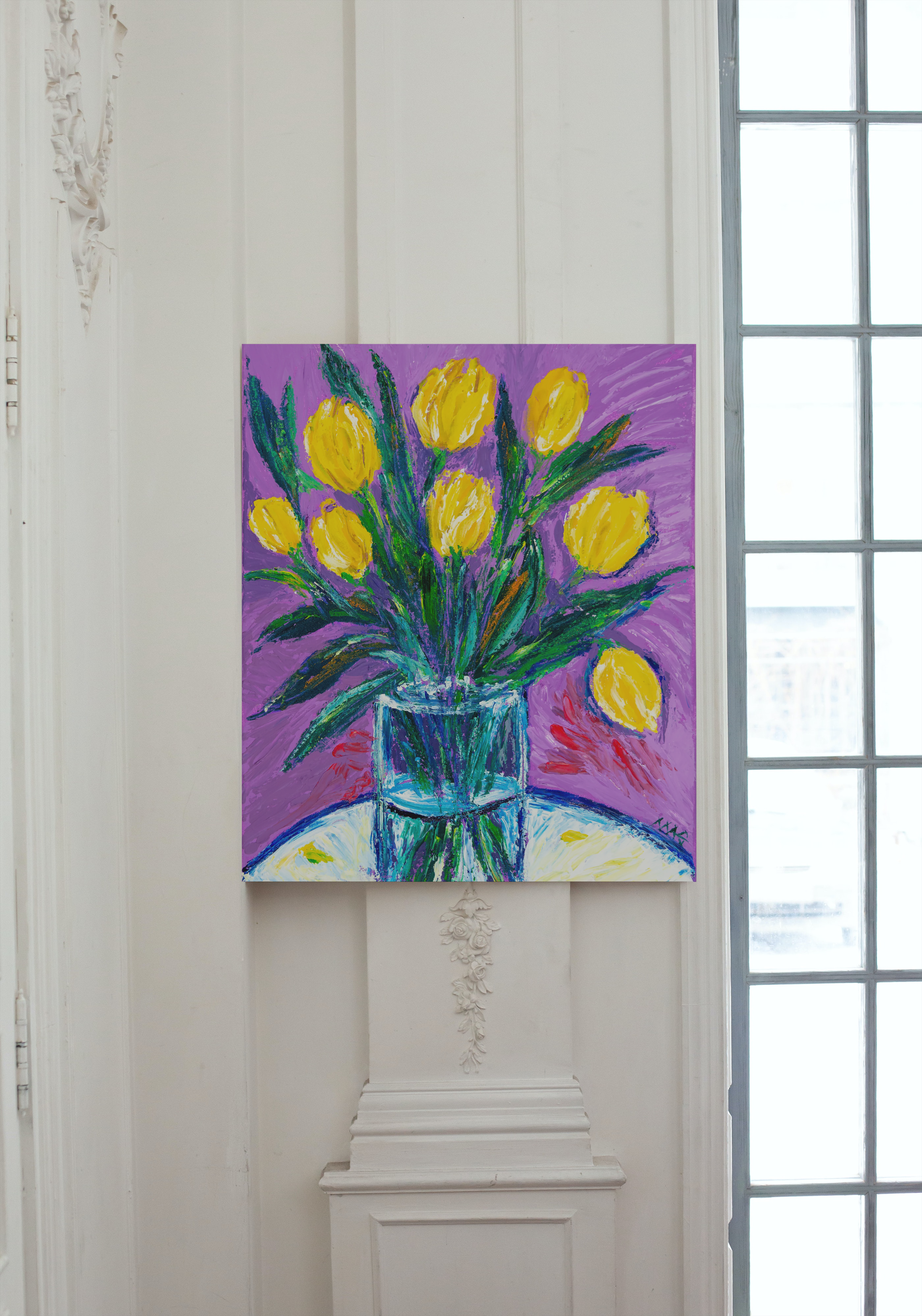 Vibrant Yellow Tulips Canvas Print – A3 Floral Wall Art | Sunshine Bloom